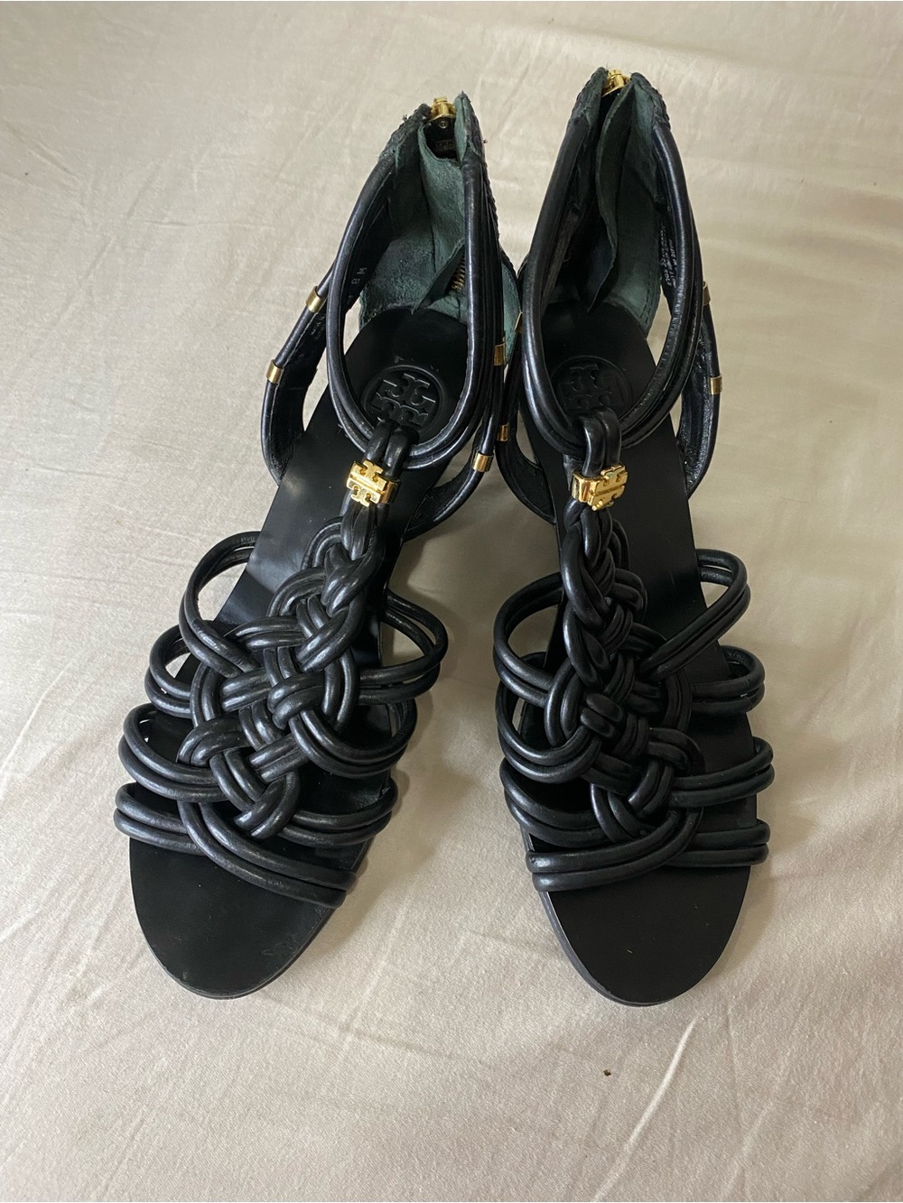 Tory Burch Bennett Glazed Lounge Wedge Sandals.  8